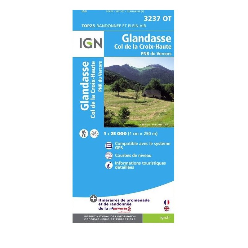 Carte IGN TOP 25 Glandasse 3237 OTCarte IGN TOP 25 Glandasse 3237 OTIGNCroque Montagne