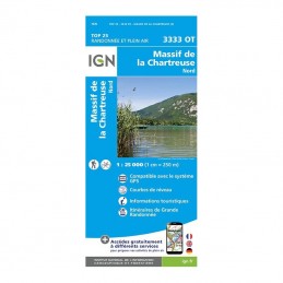 Carte IGN Massif de la Chartreuse Nord 3333 OTCarte IGN Massif de la Chartreuse Nord 3333 OTIGNCroque Montagne