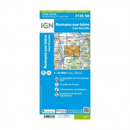 Carte IGN Série Bleu Romans sur Isère - Saint Marcellin 3135 SBIGNCroque Montagne