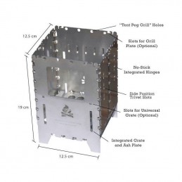 Kit combiné réchaud à bois Bushbox XL + grille + housse BushcraftBUSHCRAFTCroque Montagne