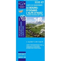 Cartes de randonnée IGN TOP 25 le Bourg d'Oisans, Alpe d'Huez, Grandes Rousses, Les Sept LauxIGNCroque Montagne
