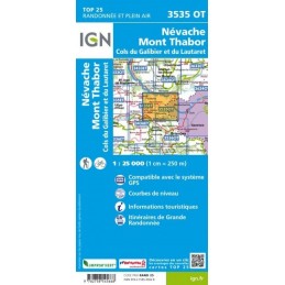 Cartes de randonnée IGN TOP 25 Nevache, Mont Thabor, Col du Galibier, Col du LautaretIGNCroque Montagne