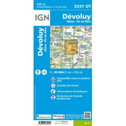 Cartes de randonnée IGN TOP 25 Dévoluy, Obiou, Pic de Bure 3337 OTIGNCroque Montagne