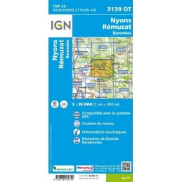 Carte IGN 3139OT Nyons Rémuzat et Baronnies Parc naturel des Baronnies ProvençaleIGNCroque Montagne