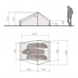 Tente de randonnée ultra légère Lizard Seamless 2-3 p VaudeVAUDECroque Montagne