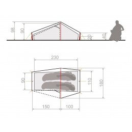 Tente de randonnée ultra légère Lizard Seamless 1-2 p VaudeVAUDECroque Montagne