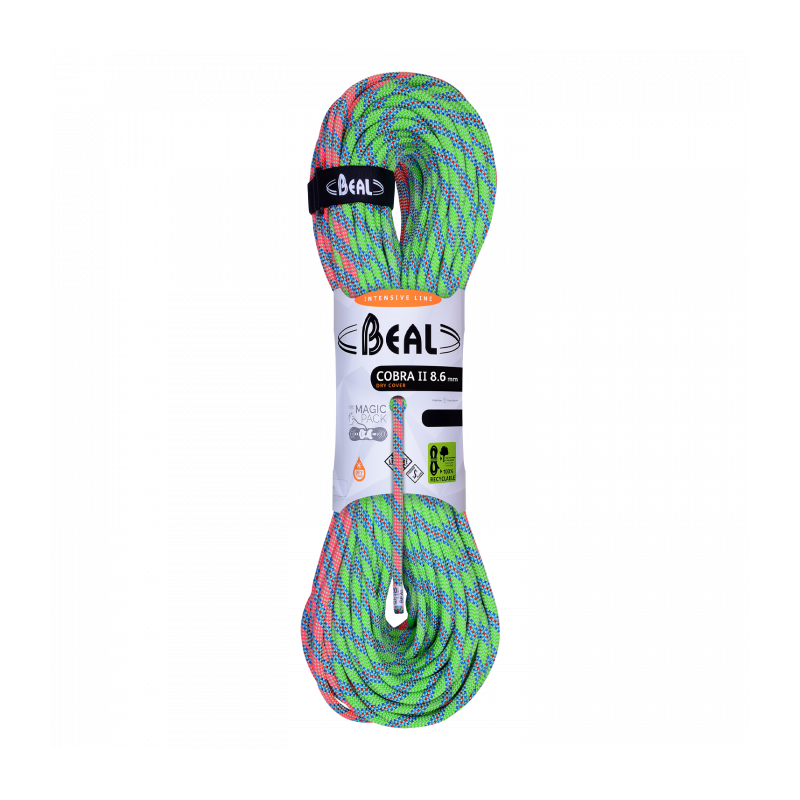 Corde rappel bicolore Cobra BealCorde à double de rappel Cobra II 8.6 mm Dry Cover Unicore 100m BealBEALCroque Montagne Corde rappel bicolore Cobra BealCorde à double de rappel Cobra II 8.6 mm Dry Cover Unicore 100m BealBEALCroque Montagne