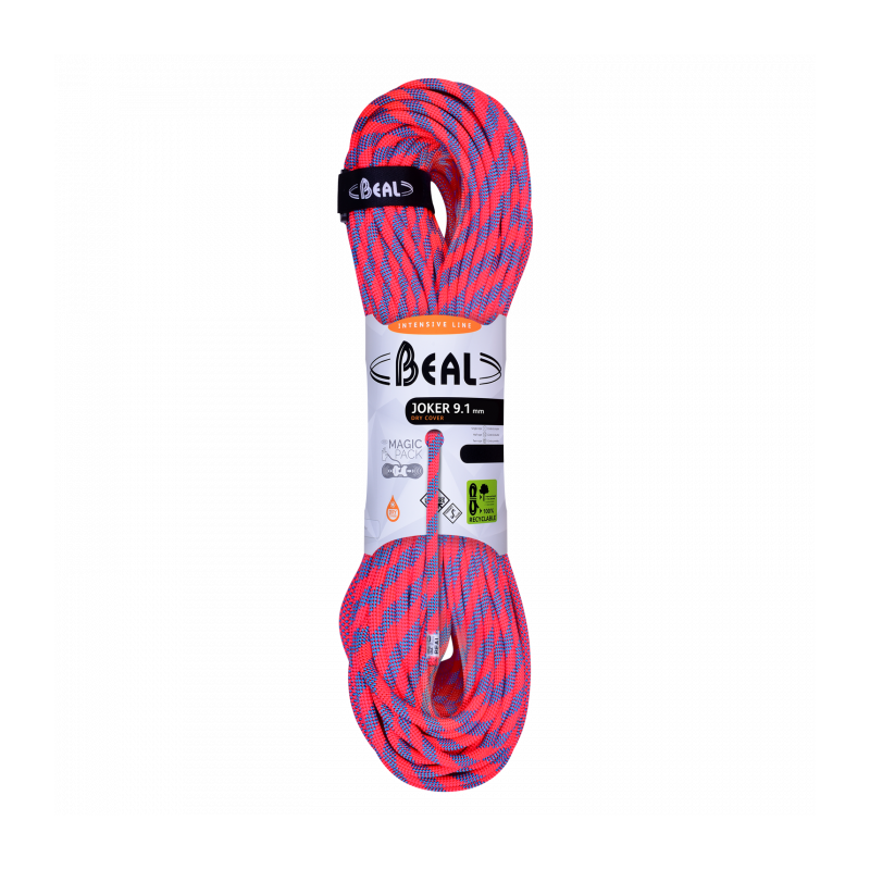 Corde multi-normes Joker 9.1 unicore Rappel de 100 Métres bicolore Dry Cover BealBEALCroque Montagne Corde multi-normes Joker 9.1 unicore Rappel de 100 Métres bicolore Dry Cover BealBEALCroque Montagne