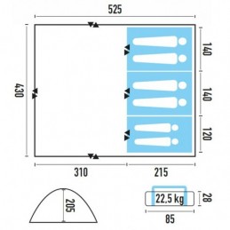 Tente de camping familiale Vivario 6 places JametJAMETCroque Montagne