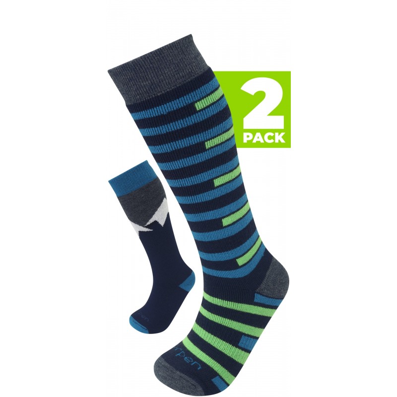 2 paires de chaussettes de ski Merino pour enfant S2KNN Lorpen