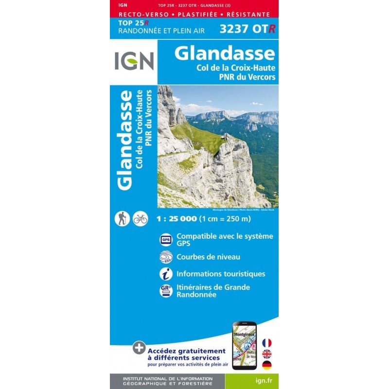 , Carte IGN Glandasse 3237 OTR, IGN, Croque Montagne, Carte IGN Glandasse 3237 OTR, IGN, Croque Montagne