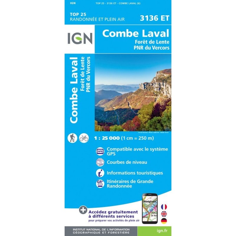 , Carte IGN Top 25 Combe Laval 3136 ET, IGN, Croque Montagne, Carte IGN Top 25 Combe Laval 3136 ET, IGN, Croque Montagne