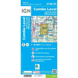 , Carte IGN Top 25 Combe Laval 3136 ET, IGN, Croque Montagne, Carte IGN Top 25 Combe Laval 3136 ET, IGN, Croque Montagne