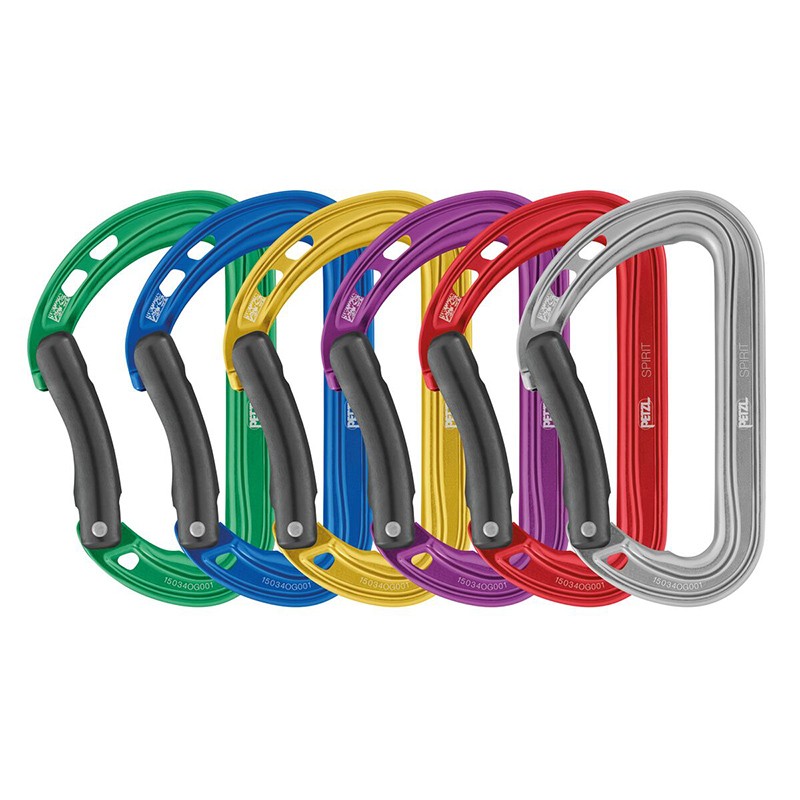 , Pack de 6 mousquetons légers et polyvalents Spirit courbe Petzl, PETZL, Croque Montagne