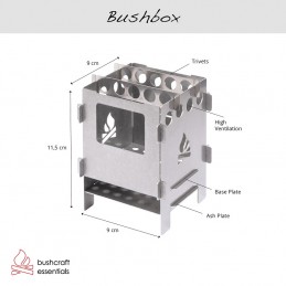 , Réchaud multi combustible Bushbox Bushcraft, BUSHCRAFT, Croque Montagne