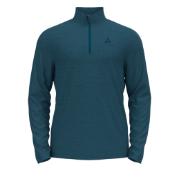 , Sweat polaire homme col 1/4 zippé Roy Saxony Blue Odlo, ODLO, Croque Montagne