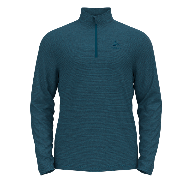 , Sweat polaire homme col 1/4 zippé Roy Saxony Blue Odlo, ODLO, Croque Montagne