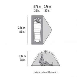 Tente 1 place Hubba Hubba Bikepack 1 MSR, Tente de vélo-camping Hubba Hubba™ Bikepack 1 personne MSR, MSR, Croque Montagne