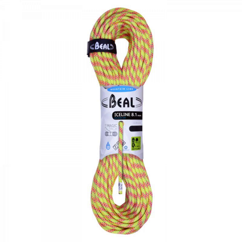 Corde Ice Line 8.1mm Golden Dry 50m Beal, Corde Ice Line 8.1mm Golden Dry 50m Beal, BEAL, Croque Montagne