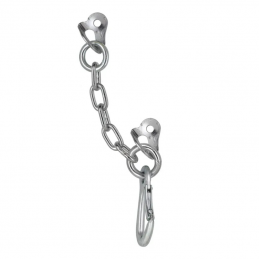 Chaine de rappel en I acier écotri, plaquettes D10 avec anneau et mousqueton Draco Fixe Climbing