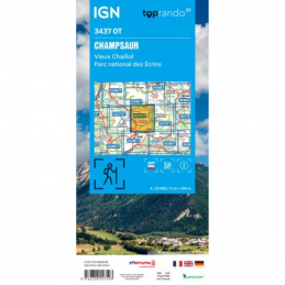 , Cartes de randonnée IGN TOP 25 Champsaur, Vieux Chaillol, Parc des Ecrins 3437 OT, IGN, Croque Montagne
