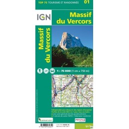Carte topographique IGN TOP 75 Massif du VercorsIGNCroque Montagne