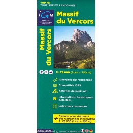 Carte topographique IGN TOP 75 Massif du VercorsIGNCroque Montagne